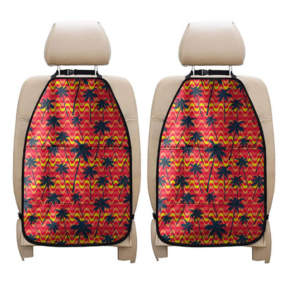 Trippy Palm Tree Pattern Print Car Seat Organizers
