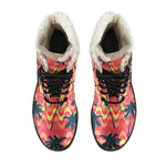 Trippy Palm Tree Pattern Print Comfy Boots GearFrost