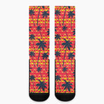 Trippy Palm Tree Pattern Print Crew Socks