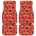 Trippy Palm Tree Pattern Print Front and Back Car Floor Mats