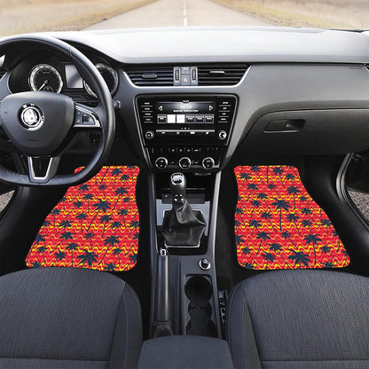 Trippy Palm Tree Pattern Print Front Car Floor Mats