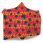 Trippy Palm Tree Pattern Print Hooded Blanket