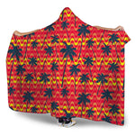 Trippy Palm Tree Pattern Print Hooded Blanket