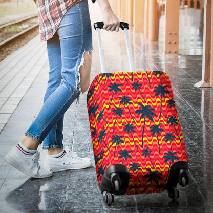 Trippy Palm Tree Pattern Print Luggage Cover GearFrost