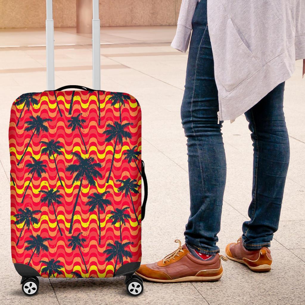 Trippy Palm Tree Pattern Print Luggage Cover GearFrost