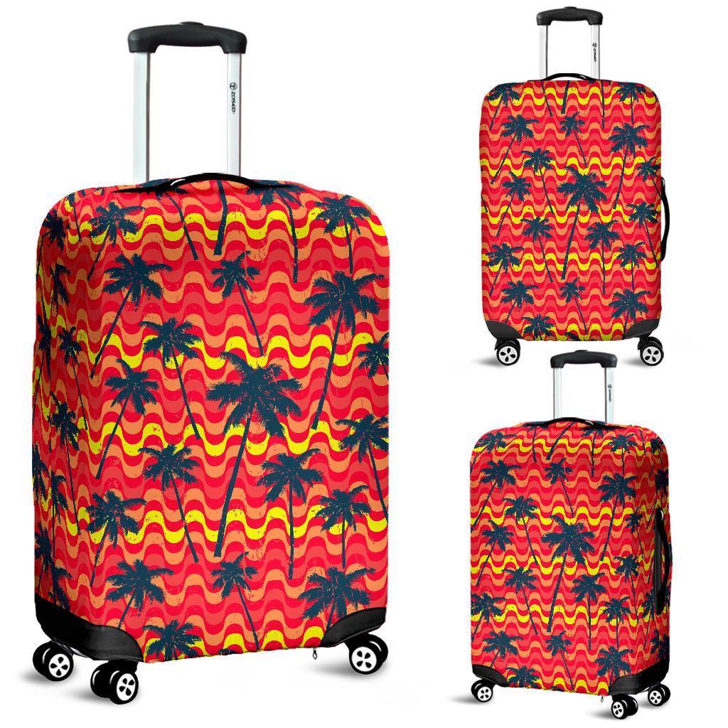 Trippy Palm Tree Pattern Print Luggage Cover GearFrost