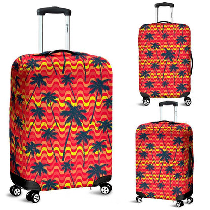 Trippy Palm Tree Pattern Print Luggage Cover GearFrost