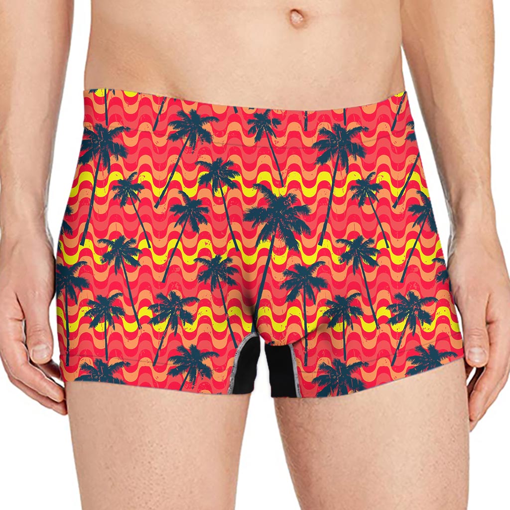 Trippy Palm Tree Pattern Print Men's Boxer Briefs