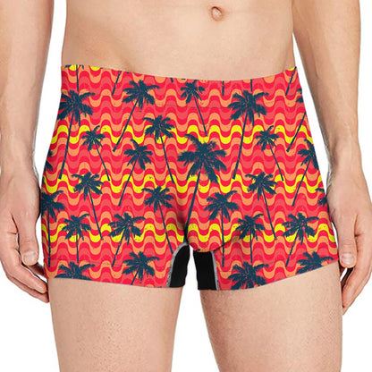 Trippy Palm Tree Pattern Print Men's Boxer Briefs