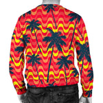 Trippy Palm Tree Pattern Print Men's Crewneck Sweatshirt GearFrost