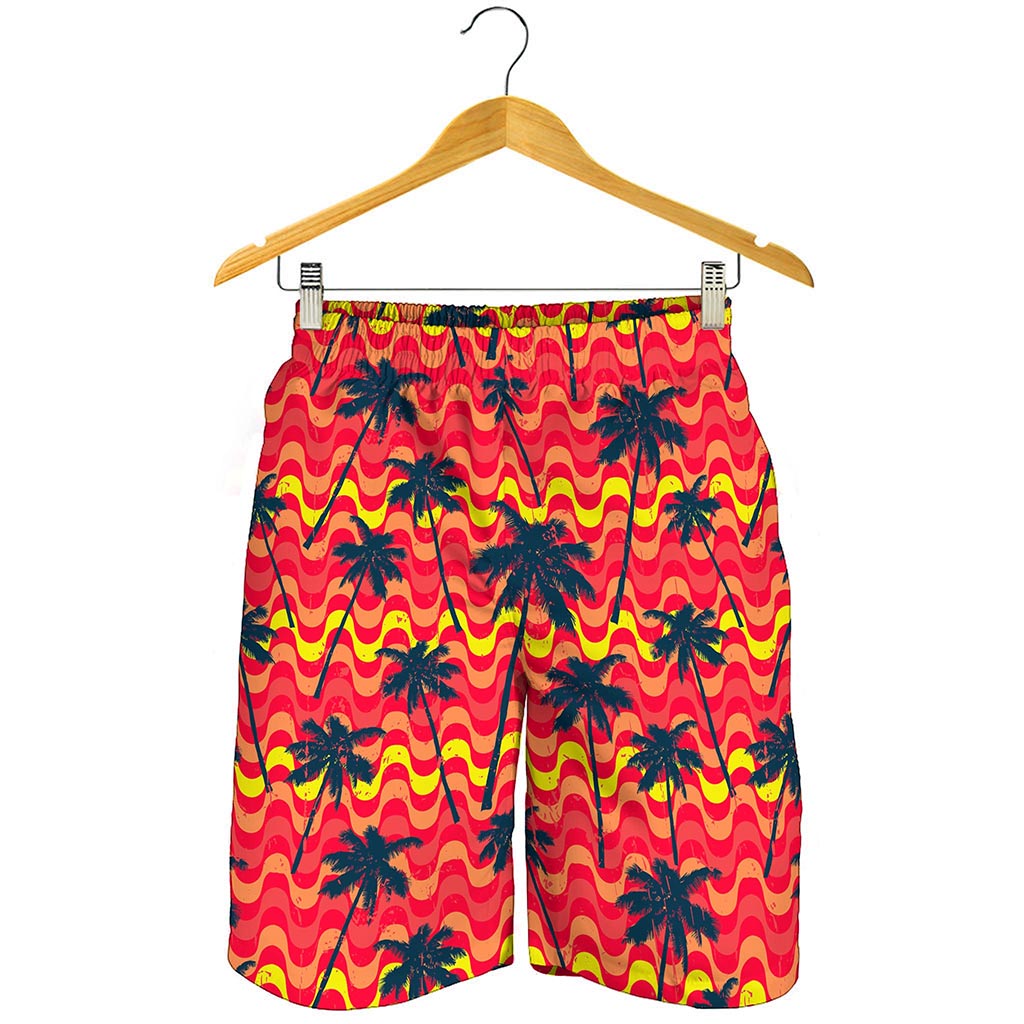 Trippy Palm Tree Pattern Print Men's Shorts