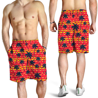 Trippy Palm Tree Pattern Print Men's Shorts