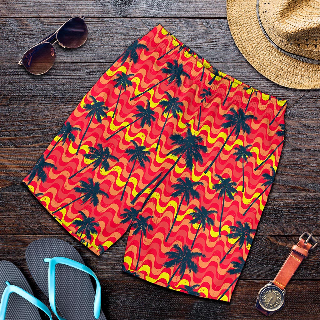 Trippy Palm Tree Pattern Print Men's Shorts
