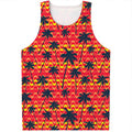 Trippy Palm Tree Pattern Print Men's Tank Top