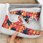 Trippy Palm Tree Pattern Print Mesh Knit Shoes GearFrost