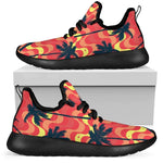 Trippy Palm Tree Pattern Print Mesh Knit Shoes GearFrost