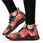 Trippy Palm Tree Pattern Print Mesh Knit Shoes GearFrost