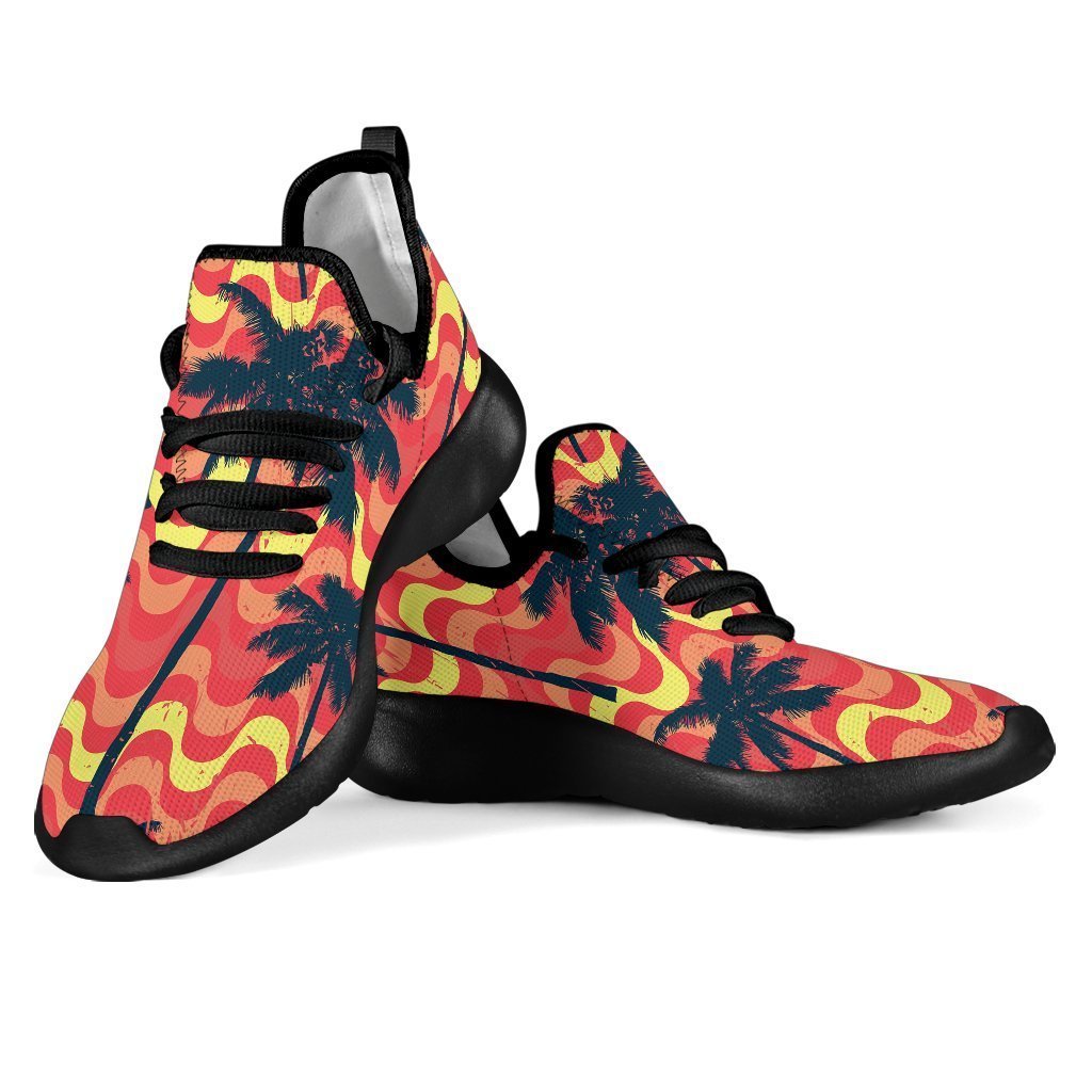 Trippy Palm Tree Pattern Print Mesh Knit Shoes GearFrost
