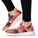 Trippy Palm Tree Pattern Print Mesh Knit Shoes GearFrost