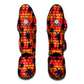 Trippy Palm Tree Pattern Print Muay Thai Shin Guards