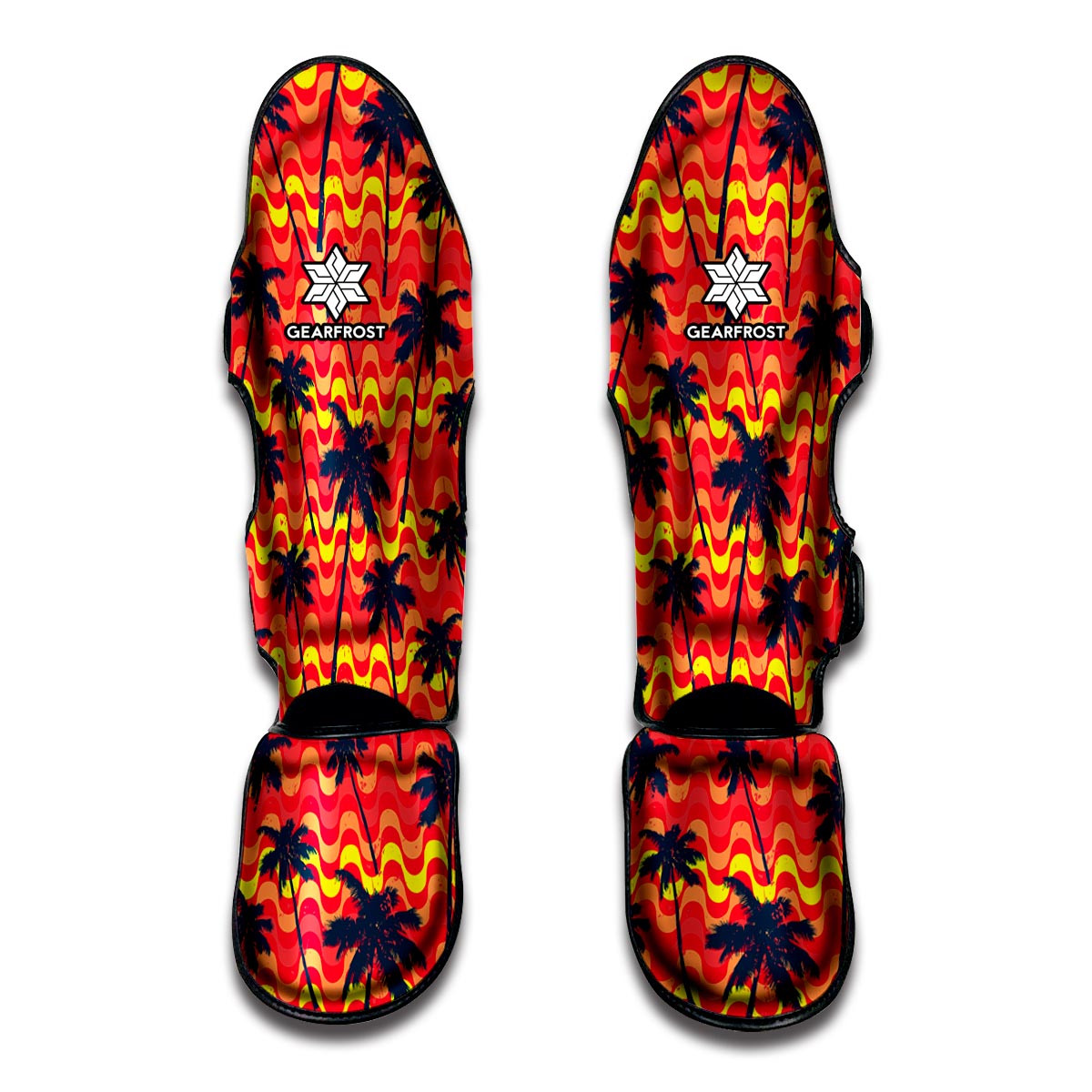 Trippy Palm Tree Pattern Print Muay Thai Shin Guard