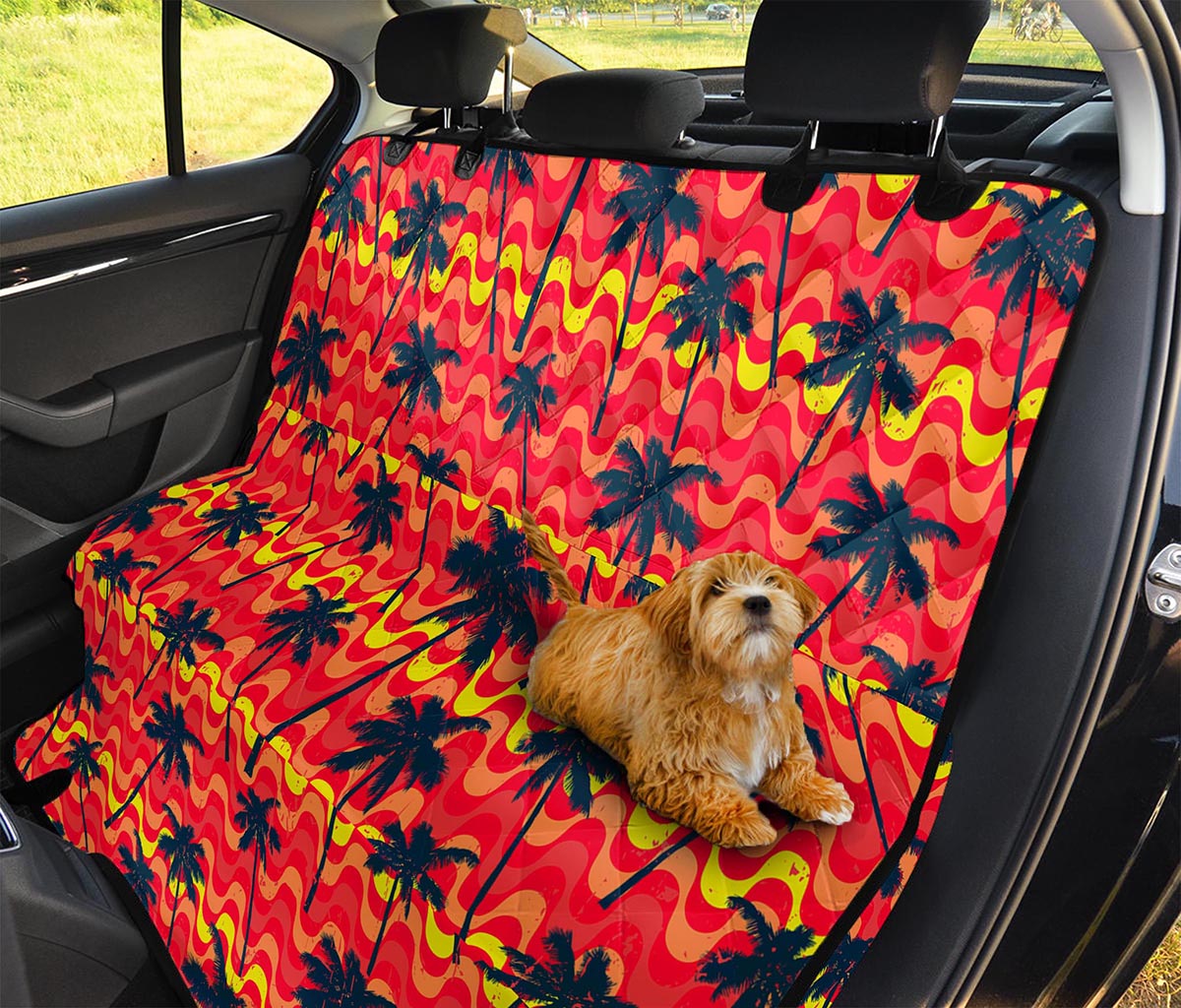 Trippy Palm Tree Pattern Print Pet Car Back Seat Cover