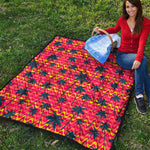 Trippy Palm Tree Pattern Print Quilt