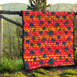 Trippy Palm Tree Pattern Print Quilt