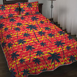 Trippy Palm Tree Pattern Print Quilt Bed Set