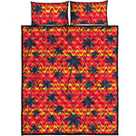 Trippy Palm Tree Pattern Print Quilt Bed Set