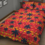 Trippy Palm Tree Pattern Print Quilt Bed Set
