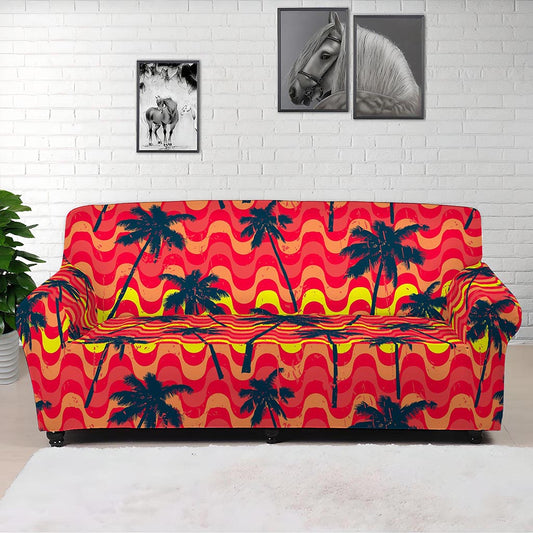 Trippy Palm Tree Pattern Print Sofa Cover