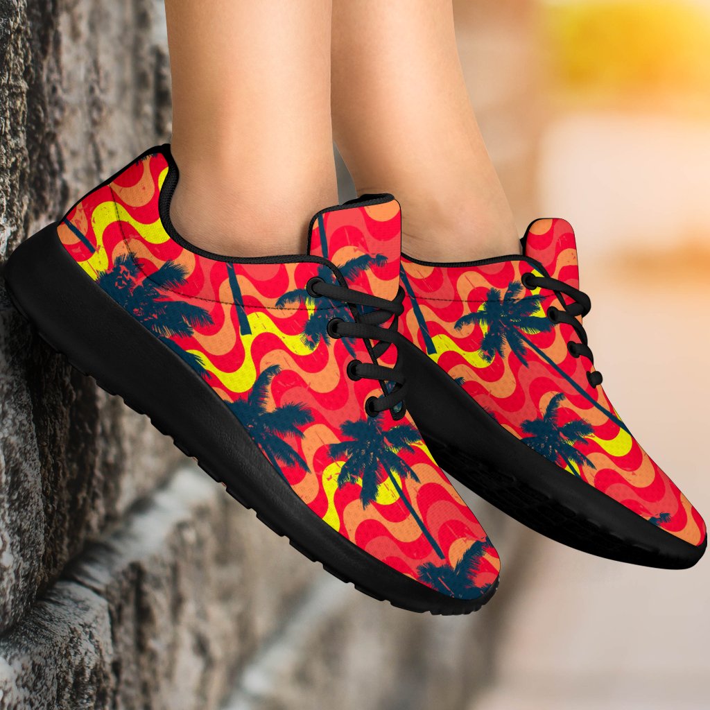 Trippy Palm Tree Pattern Print Sport Shoes GearFrost