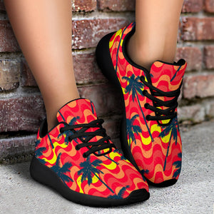 Trippy Palm Tree Pattern Print Sport Shoes GearFrost