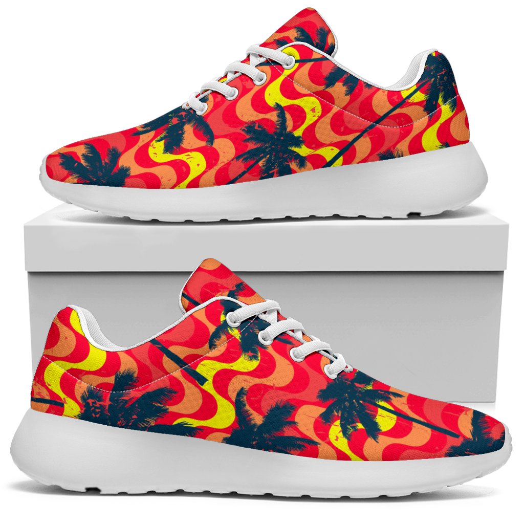 Trippy Palm Tree Pattern Print Sport Shoes GearFrost