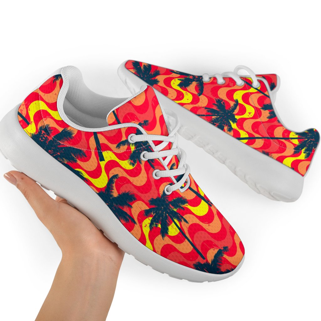 Trippy Palm Tree Pattern Print Sport Shoes GearFrost