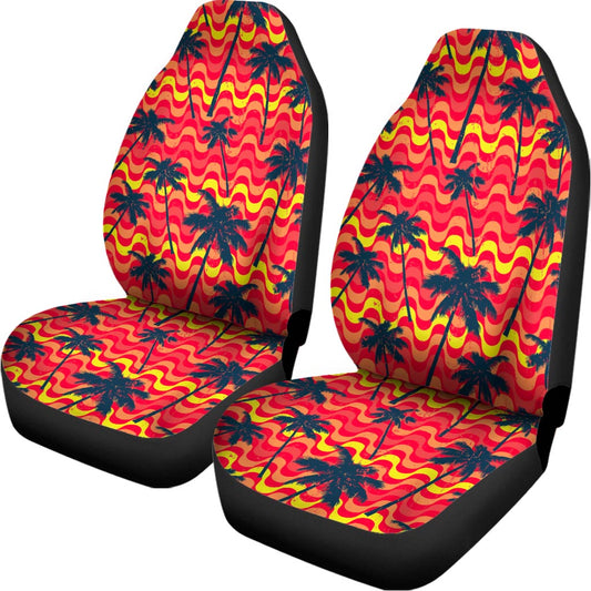 Trippy Palm Tree Pattern Print Universal Fit Car Seat Covers