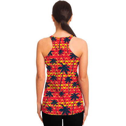 Trippy Palm Tree Pattern Print Women's Racerback Tank Top
