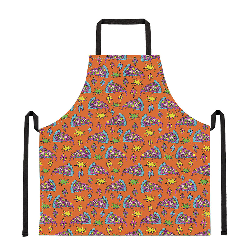 Trippy Pizza Pattern Print Apron