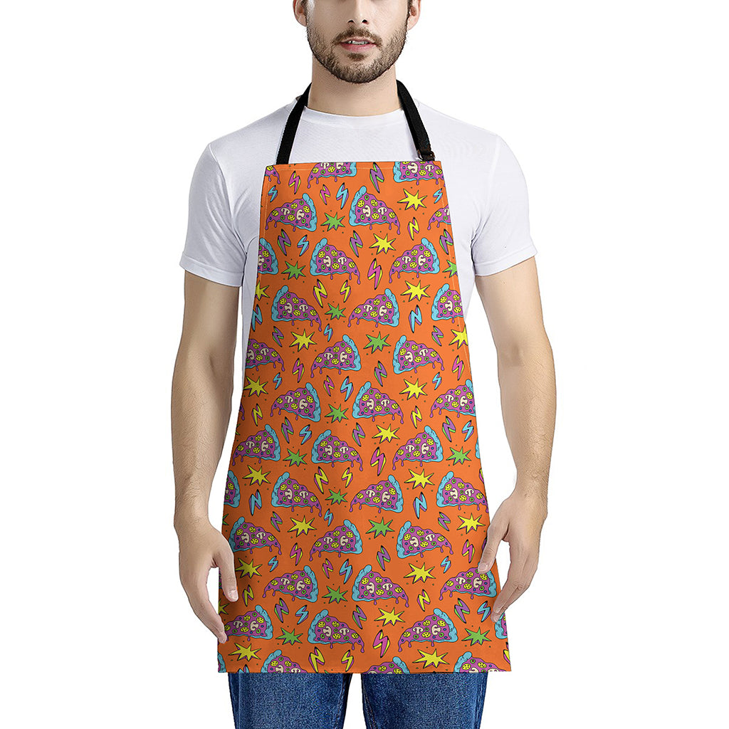 Trippy Pizza Pattern Print Apron