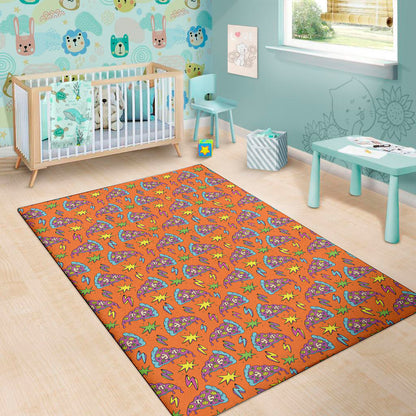 Trippy Pizza Pattern Print Area Rug