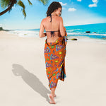 Trippy Pizza Pattern Print Beach Sarong Wrap