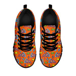 Trippy Pizza Pattern Print Black Sneakers