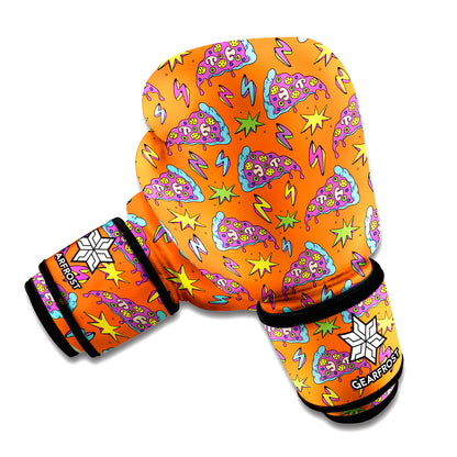 Trippy Pizza Pattern Print Boxing Gloves