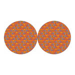 Trippy Pizza Pattern Print Car Coasters