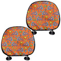 Trippy Pizza Pattern Print Car Headrest Covers