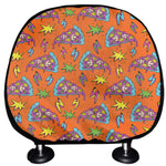 Trippy Pizza Pattern Print Car Headrest Covers