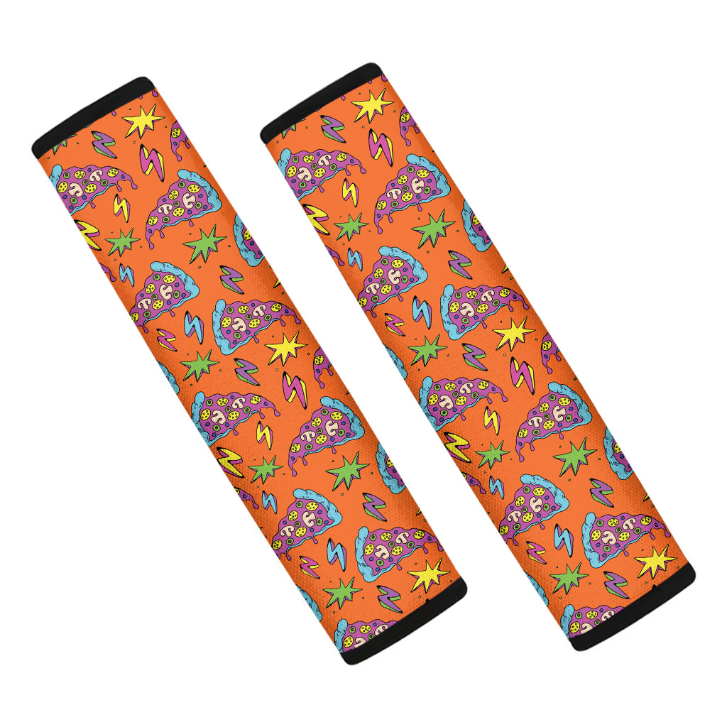 Trippy Pizza Pattern Print Car Seat Belt Covers