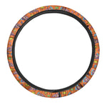Trippy Pizza Pattern Print Car Steering Wheel Cover