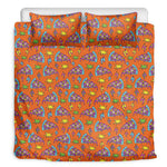 Trippy Pizza Pattern Print Duvet Cover Bedding Set